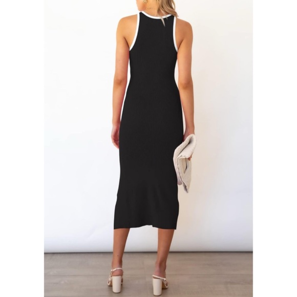Sleeveless Cut Out Knit Bodycon Midi Dress - Picture 4 of 4
